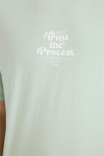 %100 Pamuk Boxy Fit Baskılı Tişört