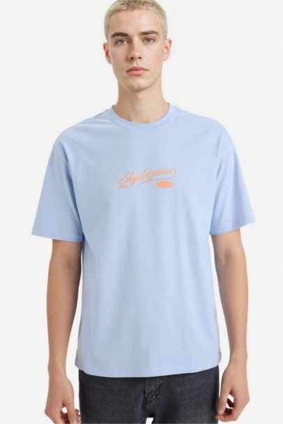 Футболка Boxy Fit с принтом из 100% хлопка