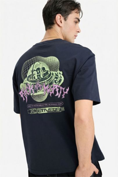 Футболка Rick and Morty Boxy Fit с круглым вырезом принтом и коротким рукавом