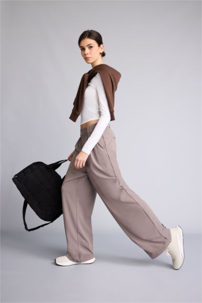 Wide Leg Ankle Length Trousers
