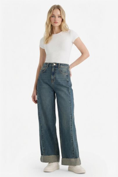 Jean taille haute Coupe Barrel