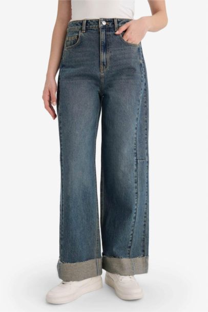 Jean taille haute Coupe Barrel