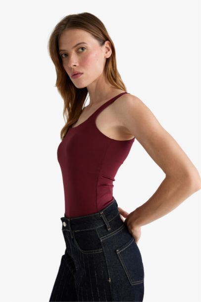 Leopard Square Collar Tank Top