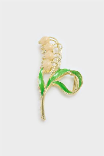 Woman Pink Tulip Hair Clip