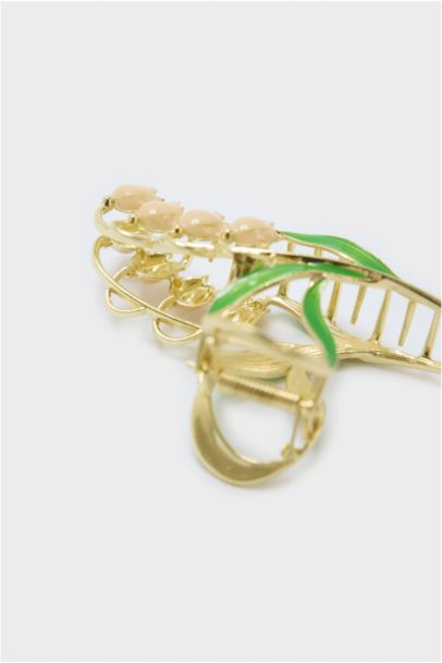 Woman Pink Tulip Hair Clip