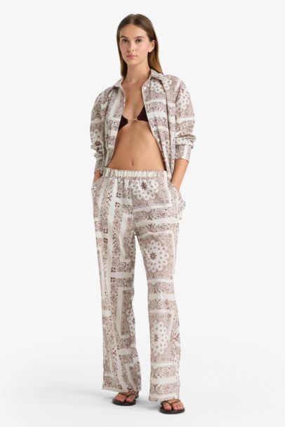 Regular Fit Şal Desenli Plaj Pantolonu