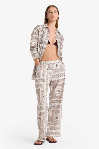 Regular Fit Şal Desenli Plaj Pantolonu