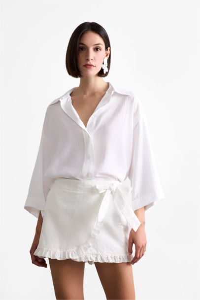 Tied White Mini Skort