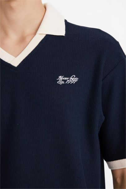 تيشيرت نص ردن اوفر سايز بياخة مستديرة