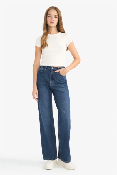 90's Wide Leg High Waist Straight Leg Jeans