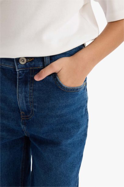 سروال جينز أولاد قصة مستقيمة برجل عادي