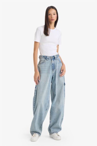 Regular Hem Denim Trousers