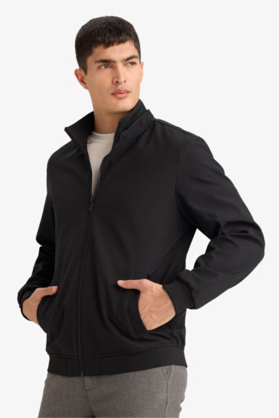 Regular Fıt Dik Yaka Fermuarlı Mont