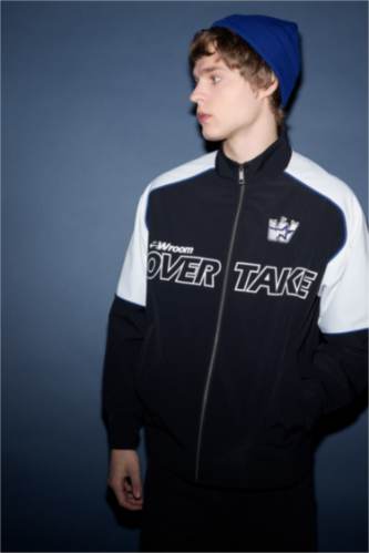 Oversıze Geniş Kalıp Dik Yaka Su Geçirmez Mont