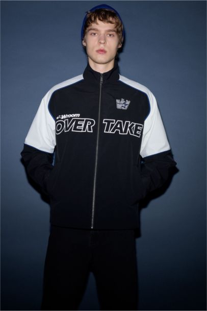 Oversıze Geniş Kalıp Dik Yaka Su Geçirmez Mont