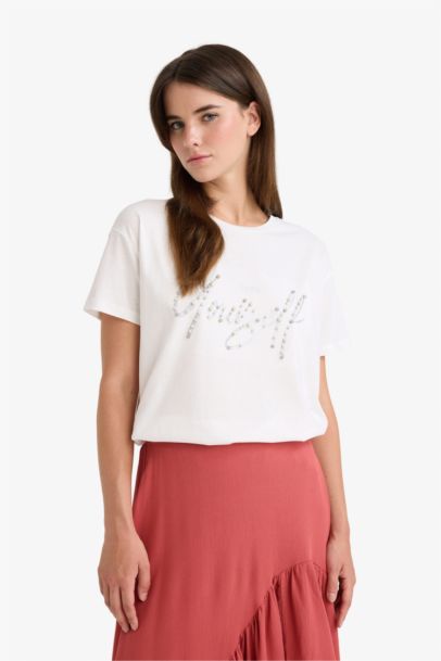 Relax Fit Crew Neck Printed Cotton T-Shirt