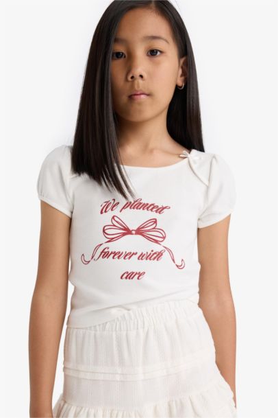 Girl Slogan Printed Crop Top