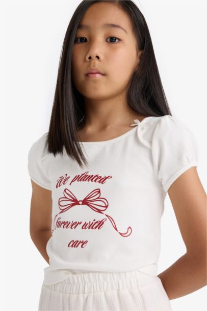 Girl Slogan Printed Crop Top