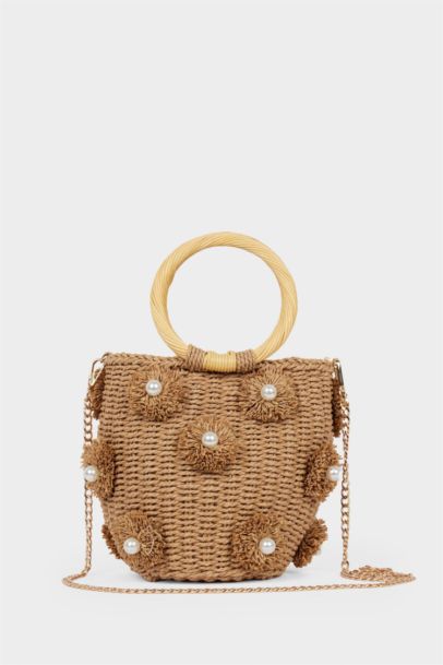 DCEY x DeFacto Kadın Çiçekli Hasır El Çantası