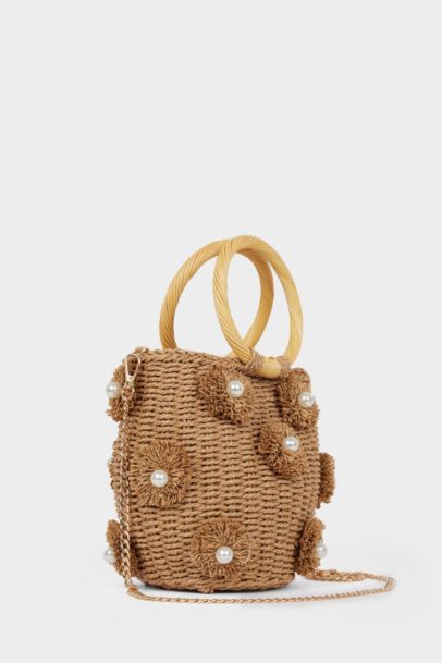 DCEY x DeFacto Kadın Çiçekli Hasır El Çantası