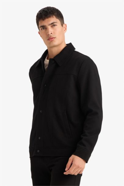 Regular Fıt Polo Yaka Çıtçıtlı Mont