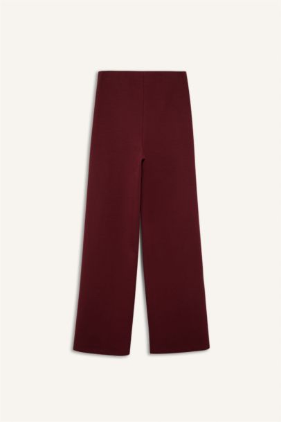 Straight Fit Thick Sweatshirt Fabric Trousers