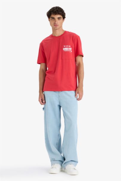 Regular Fit Crew Neck Printed Short Sleeve T-Shirt