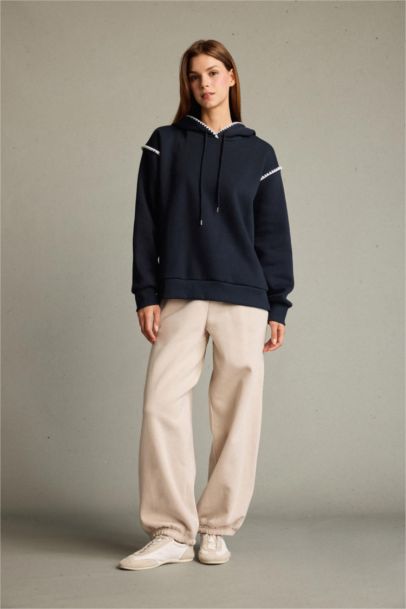 Pantalon de survêtement épais à taille avec cordon