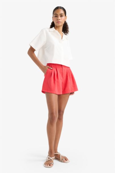 Regular Fit Poplin Kısa Kollu Beyaz Gömlek