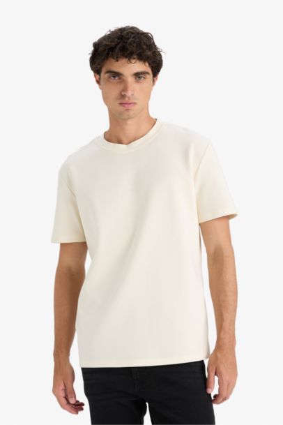 تيشيرت نص ردن مطبوع قصة عادية بياخة مستديرة