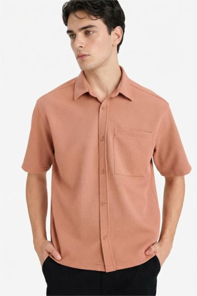Boxy Fit Stretch Fabric Shirt