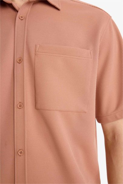 Boxy Fit Stretch Fabric Shirt