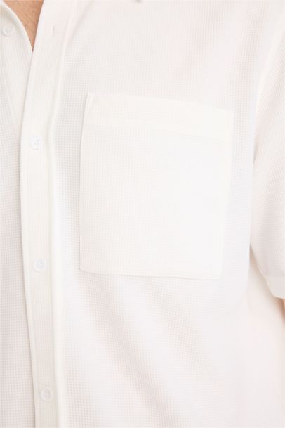 Boxy Fit Stretch Fabric Shirt