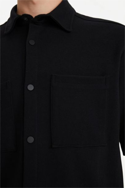 Boxy Fit Polo Collar Pique Short Sleeve Shirt