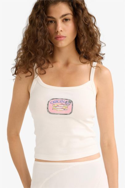 Fıtted Baskılı Ribana Atlet