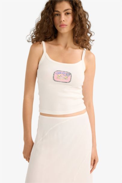 Fıtted Baskılı Ribana Atlet