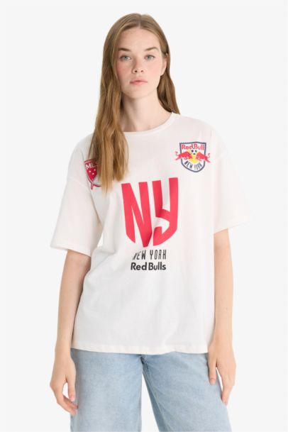 MLS Oversize Geniş Kalıp Bisiklet Yaka Sırt Baskılı Kısa Kollu Tişört