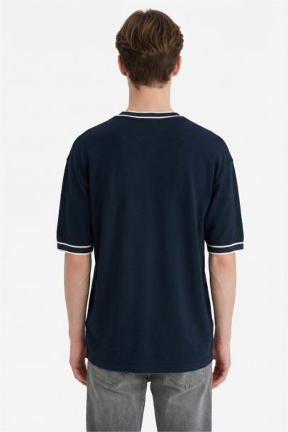 تيشيرت قطن نص ردن اوفر سايز بياخة مستديرة