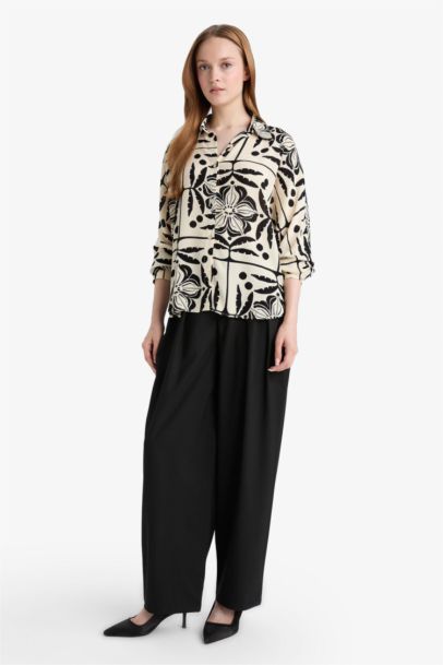 Barrel Fit Pileli Cepli Pantolon