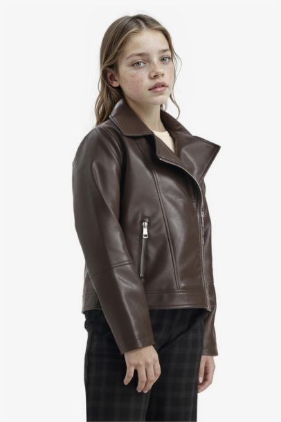 Girl Faux Leather Jacket