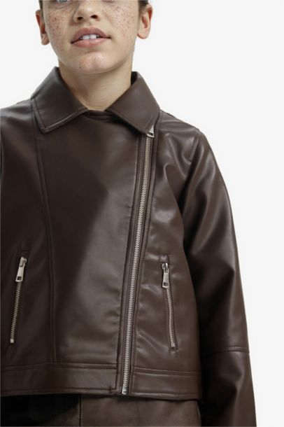 Girl Faux Leather Jacket
