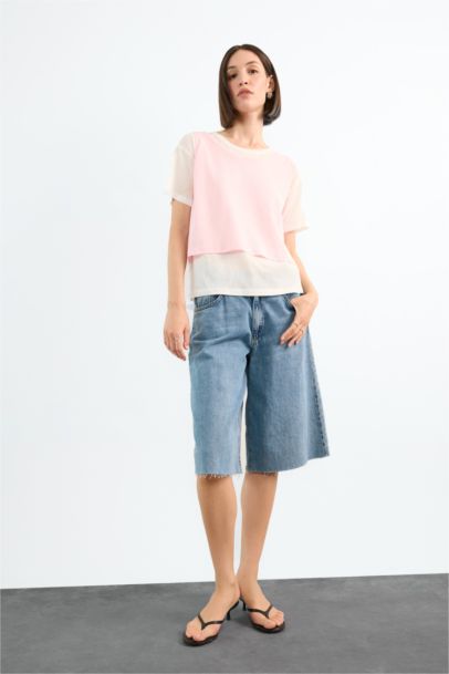 Oversize Fit Short Sleeve 2 Piece T-Shirt