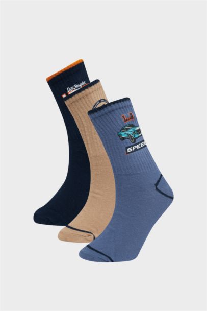 Erkek Çocuk 3'lü Pamuklu Uzun Çorap