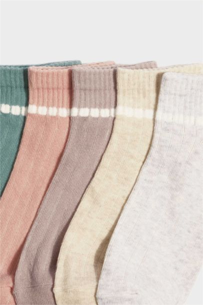 جوارب قصيرة نسائية من قطن - 5 قطع