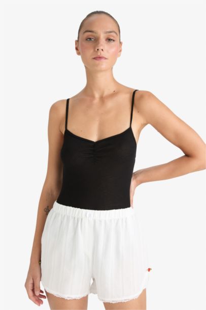 Fall in Love Regular Fit Elastic Waist Shorts Pajama