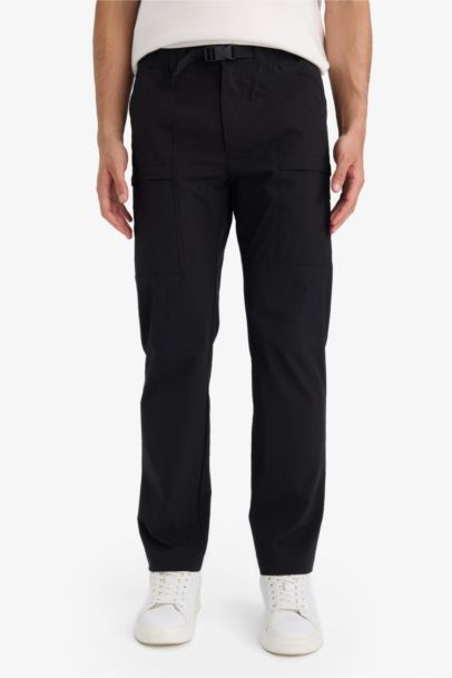 Elastic Waist Pocketed Trousers