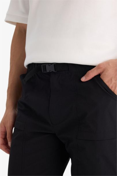 Elastic Waist Pocketed Trousers