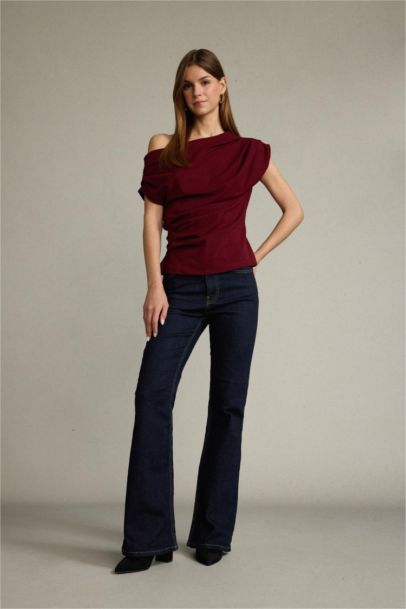 Fitted Basic One Shoulder Blouse