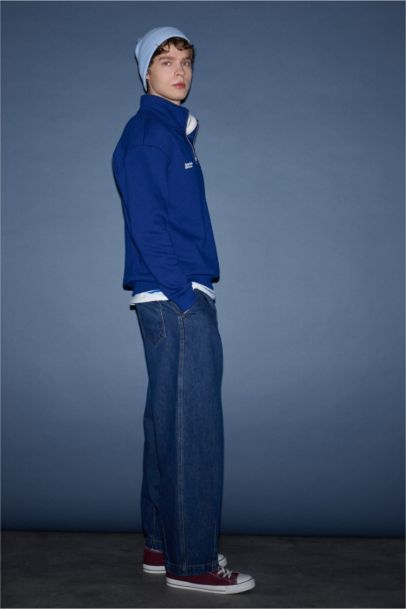 بنطلون جينز باريل فيت وخصر مطاطي