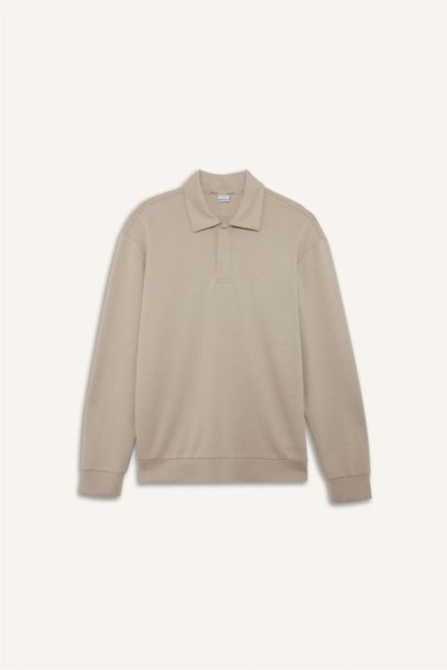 سويت شيرت رياضي قصة عادية بياقة عالية